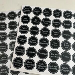 Comprehensive Spice Label Set